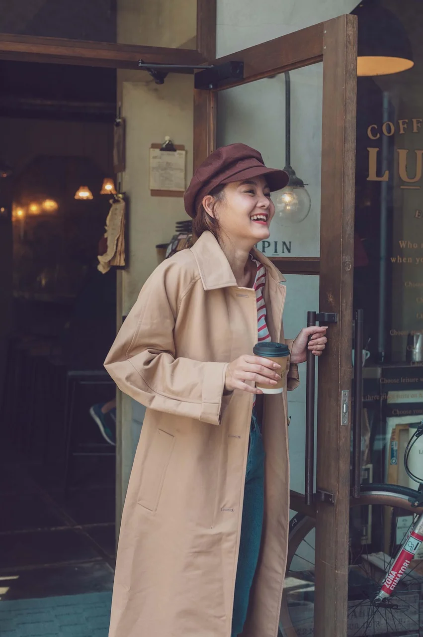 woman, cafe, coffee, fashion