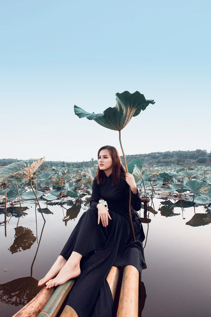 woman, model, portrait, black dress