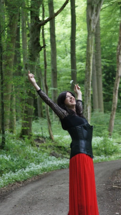 snow white, forest, flower, corset