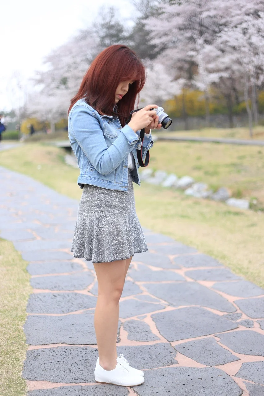 여성, 카메라, 출구, 사진사