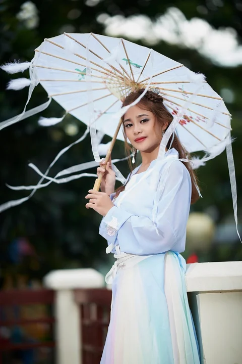 女人, 雨傘, 復古, 時髦