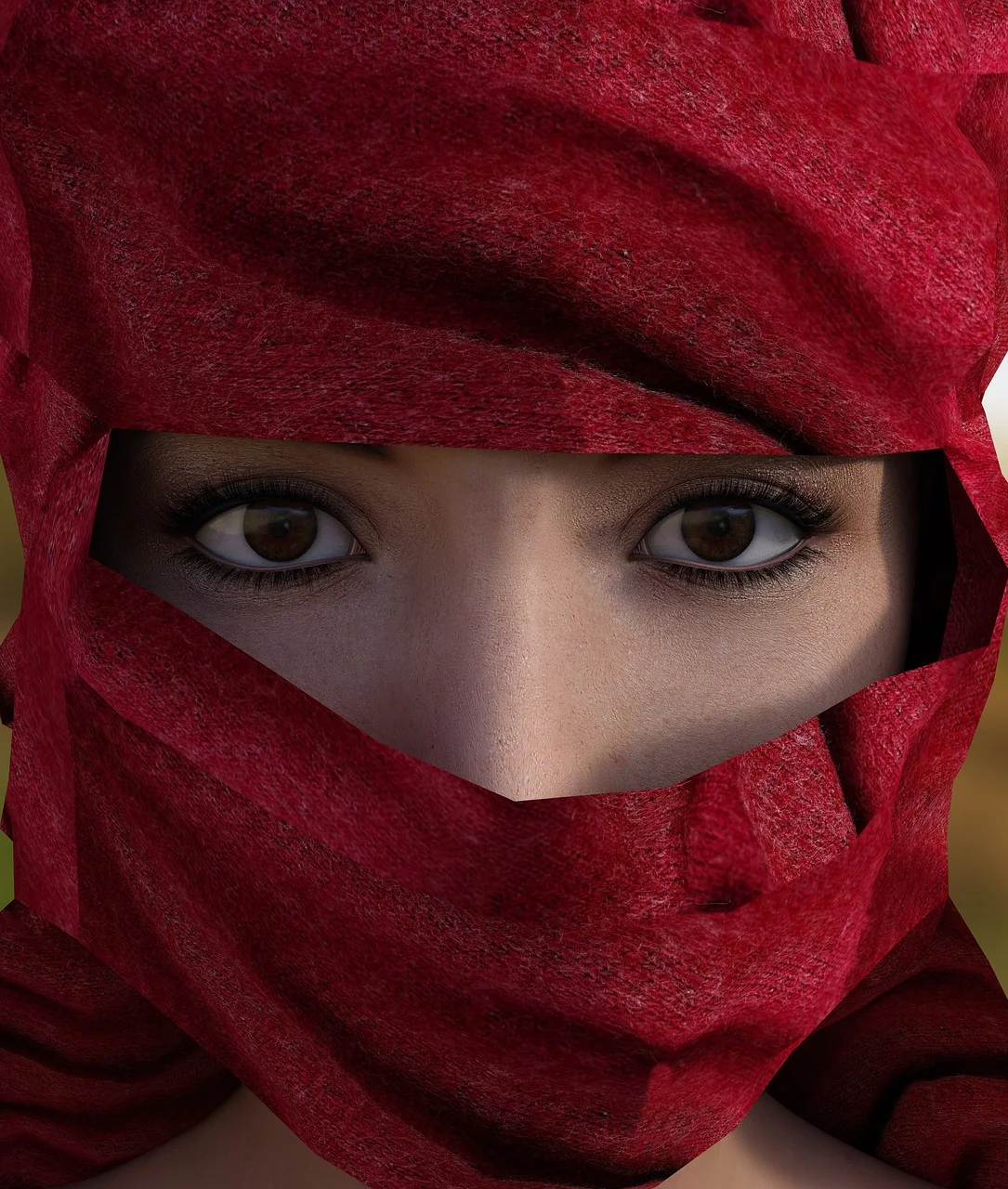 woman, headscarf, hijab, portrait