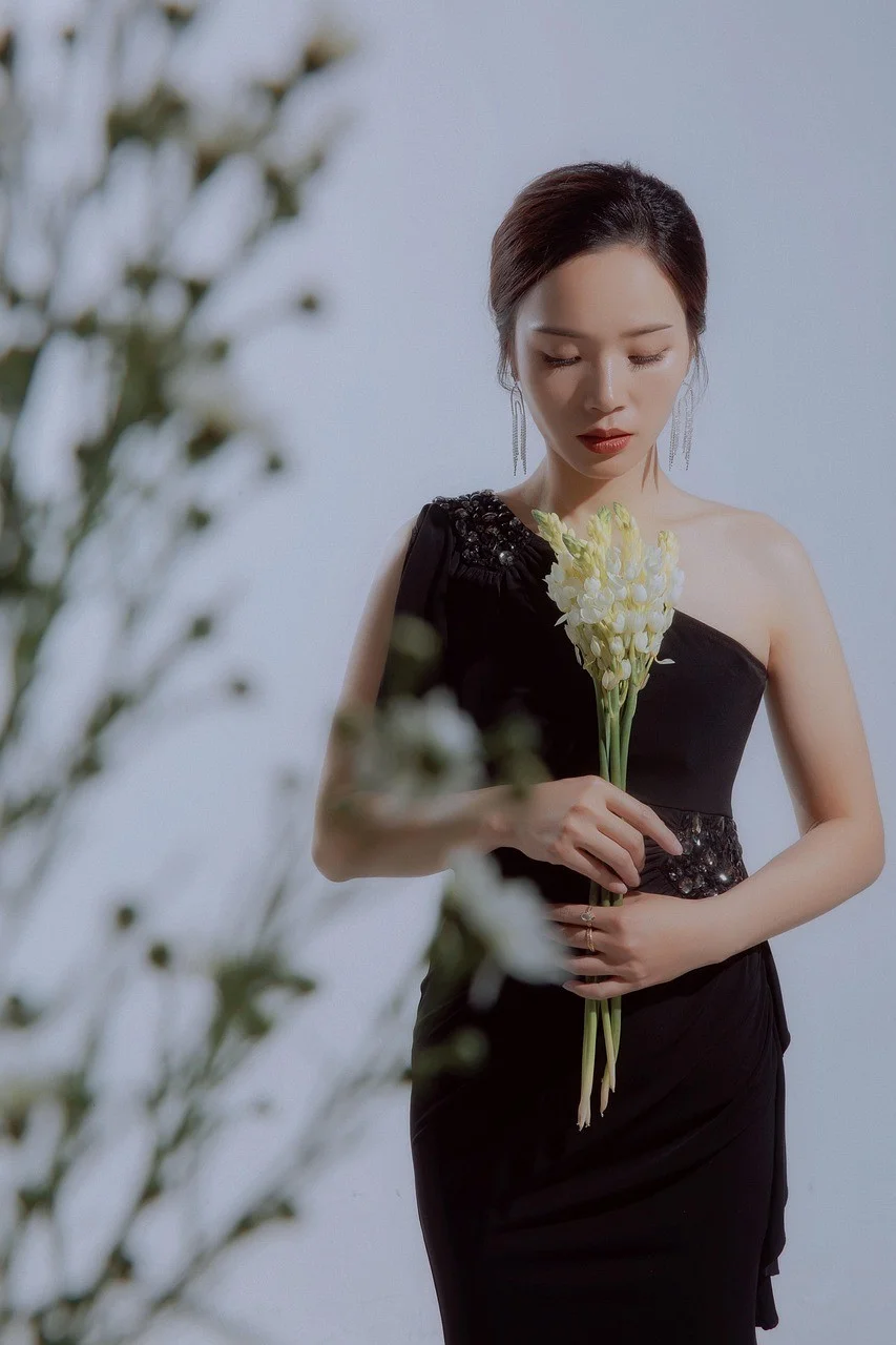 女性、模特、年轻、花朵