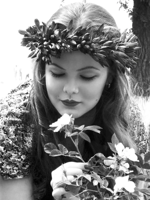 young woman, nature, spring, beauty