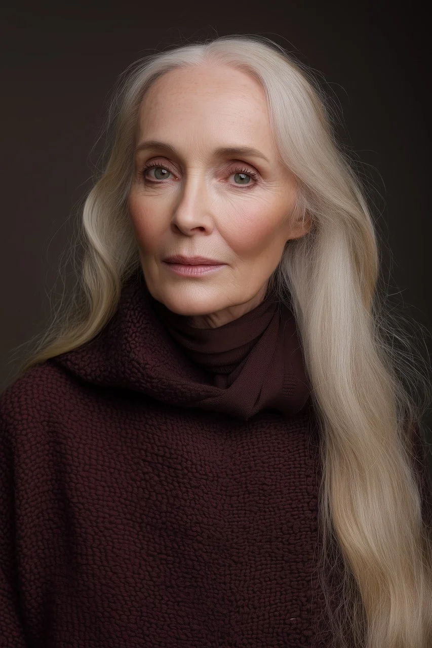 older woman, mature woman, silver hair, elegant woman