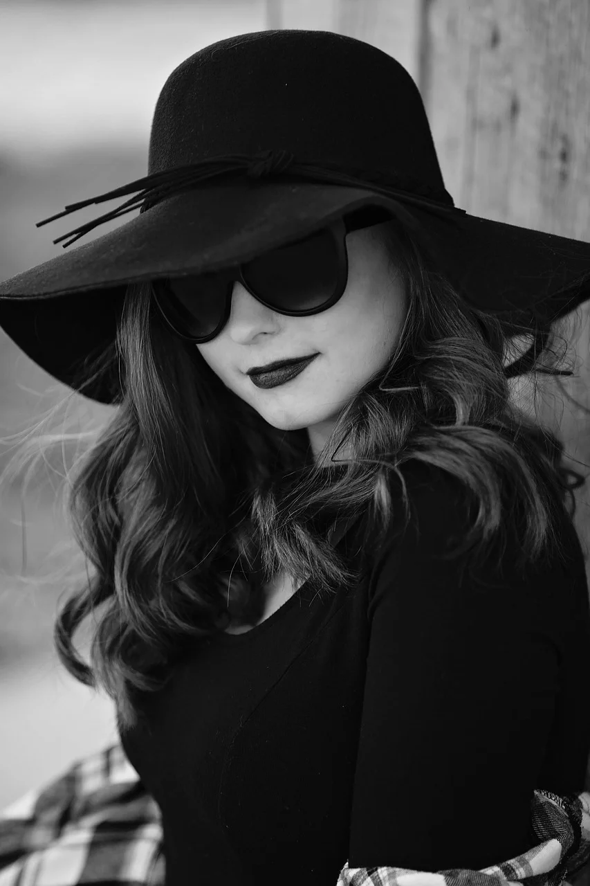 black and white, portrait, woman, young