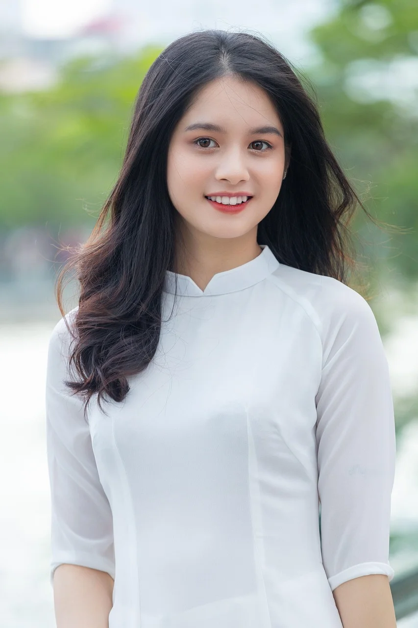 woman, smile, model, ao dai