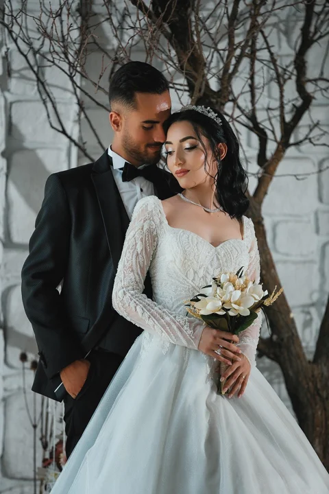 花嫁、花婿、カップル、結婚式