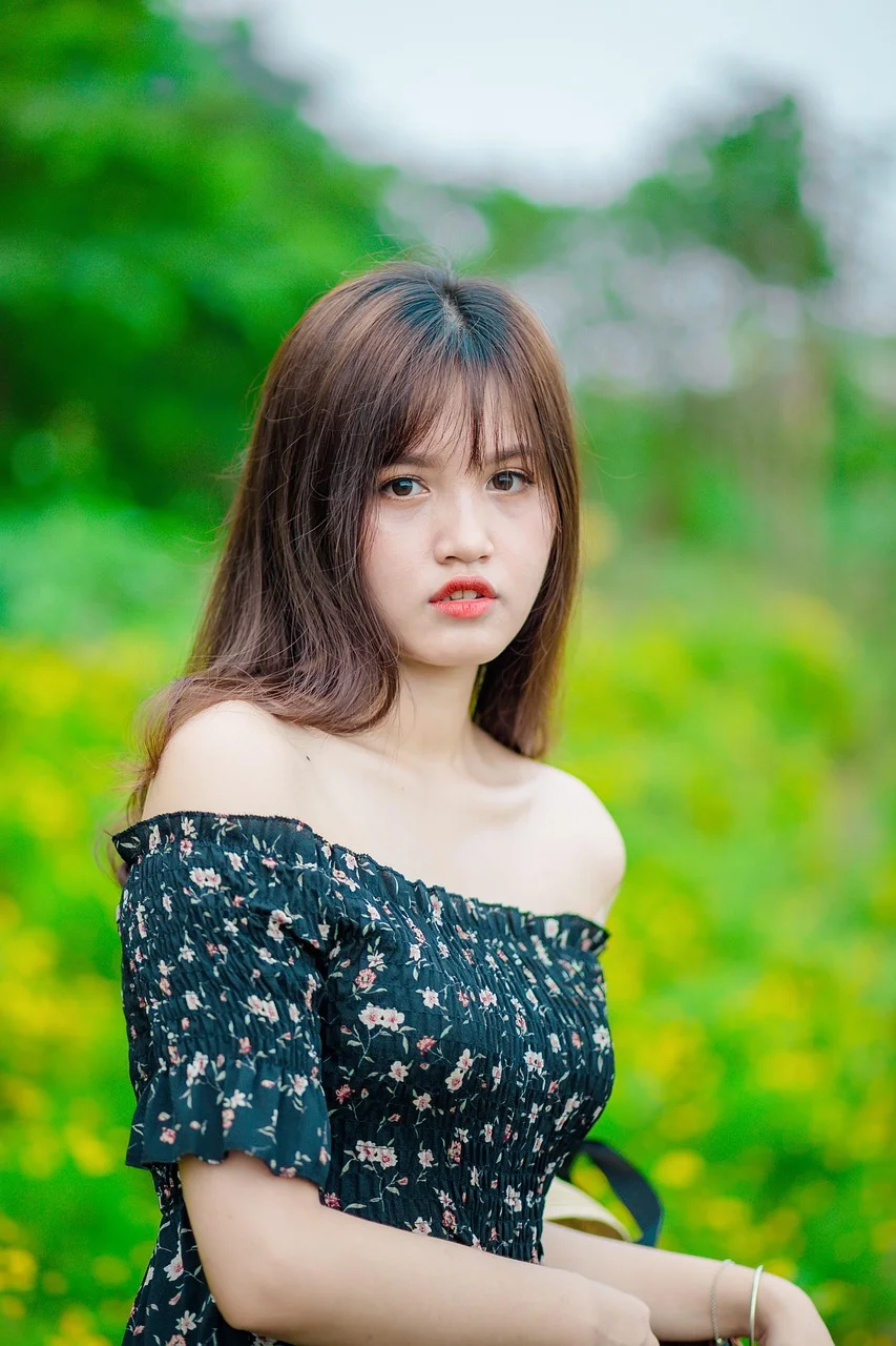 sad eyes, people, young, black dress