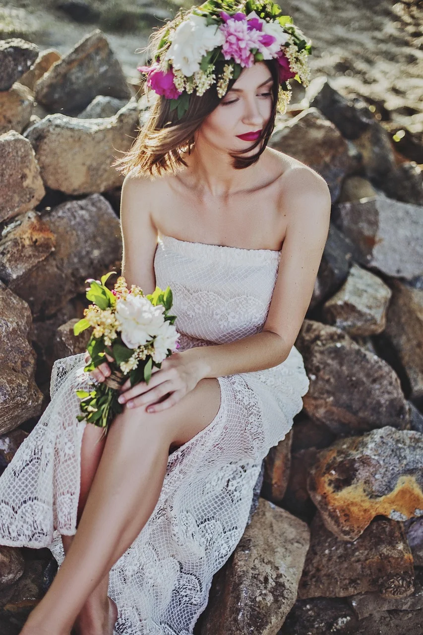 bouquet, dress, fashion, female