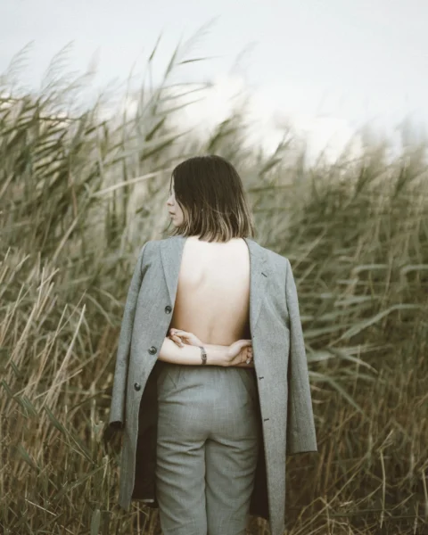 a person standing in a field