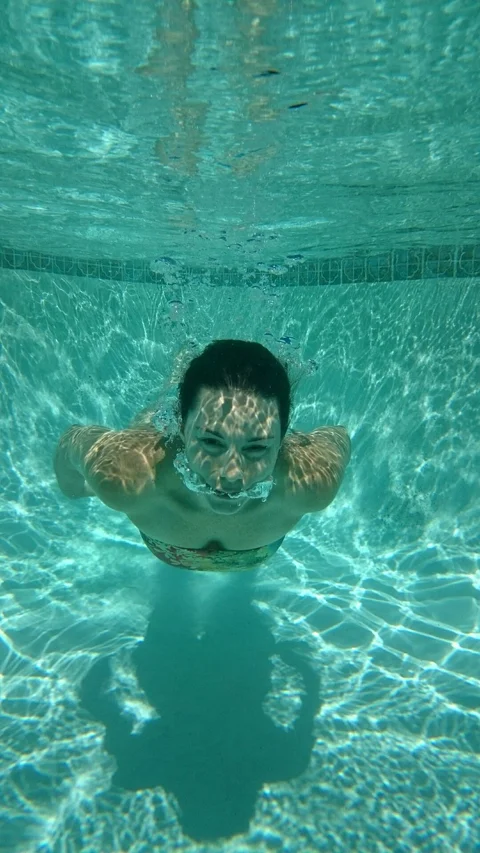 underwater, swimming, girl, summer