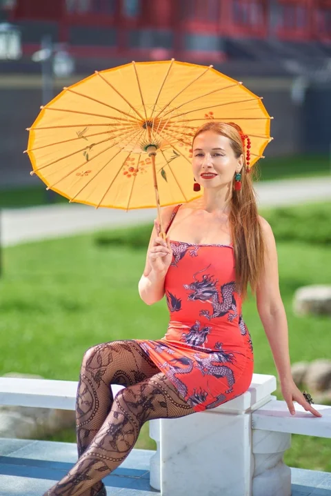 女性、外景、公園、huamin