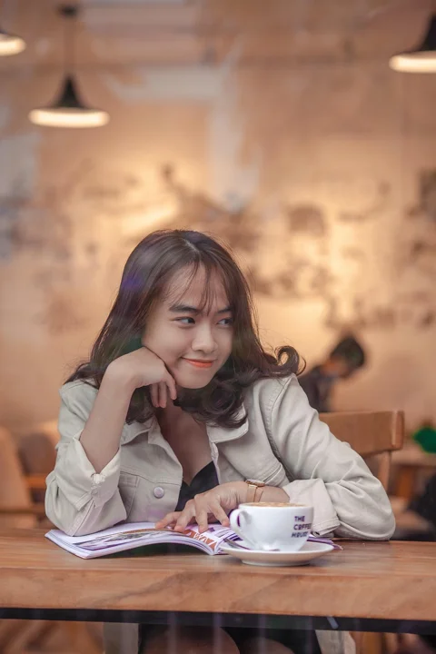 woman, cafe, coffee, leisure