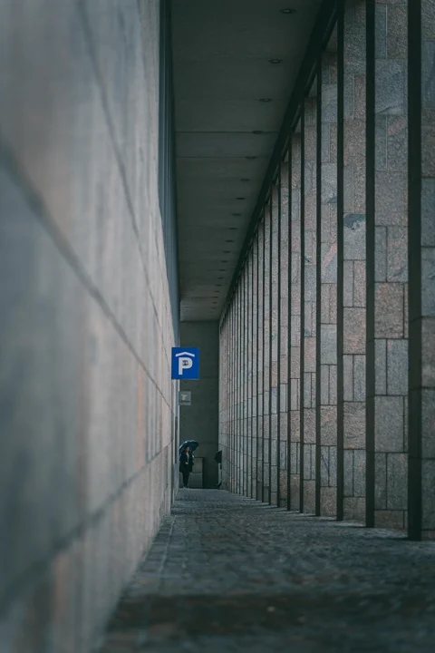 lonely, multi storey car park, woman, person