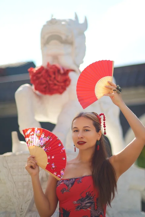 女性, 戶外, 公園, 華民