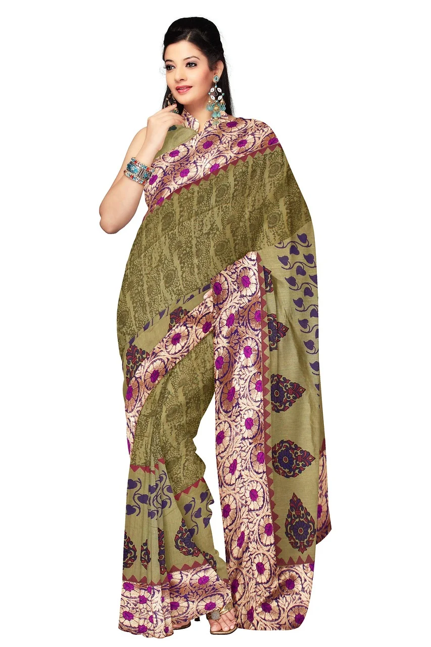 woman, fashion, saree, silk