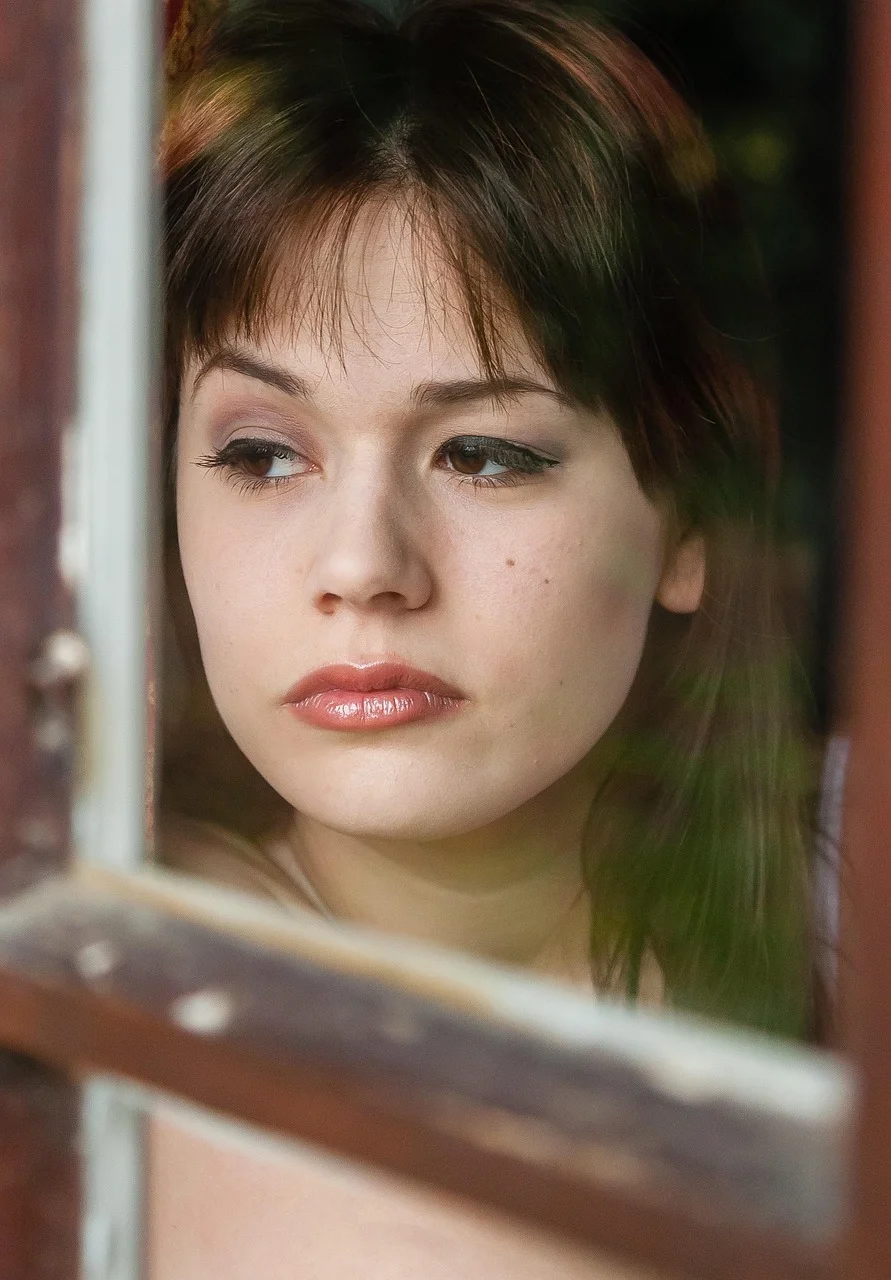 sad woman, window, staring, female