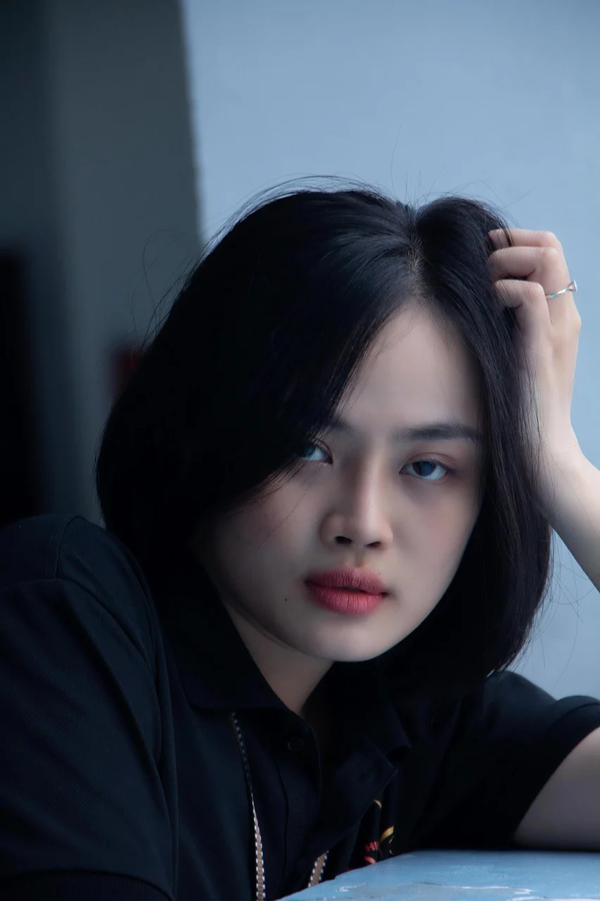 female, asian, portrait, model