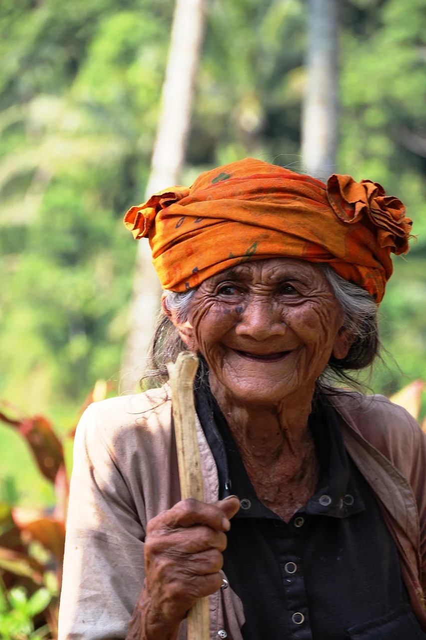portrait, bali, old woman, indonesian