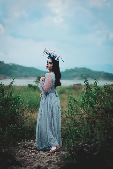 woman, modeling, day of the dead, costume