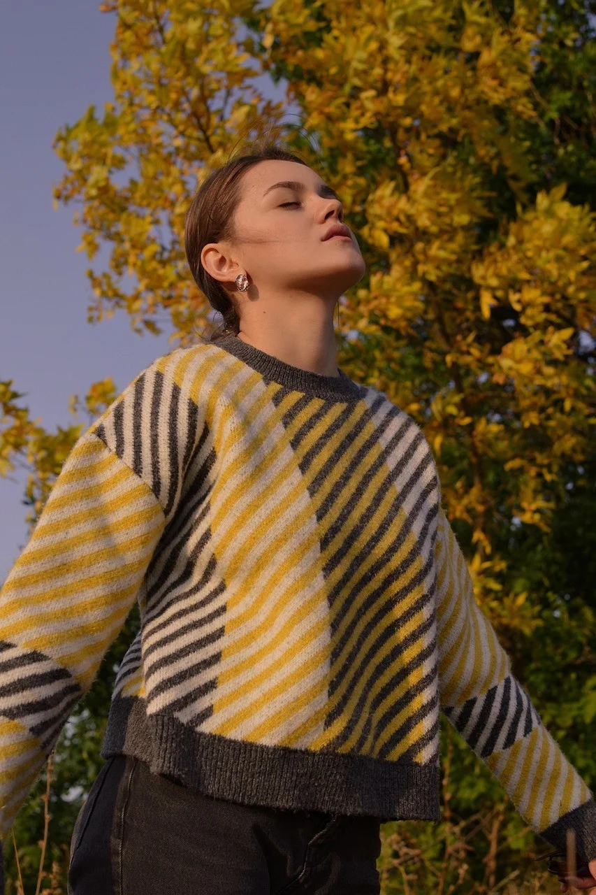 woman, autumn, forest, portrait