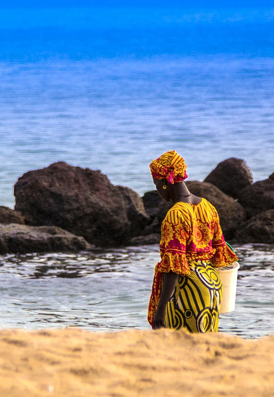 girl, ocean, sea, fishing