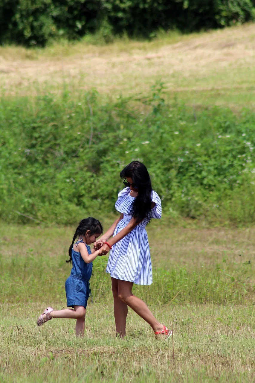 field, young woman, woman, people