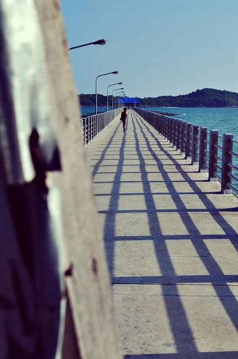 女性, 海洋, 橋, 建築