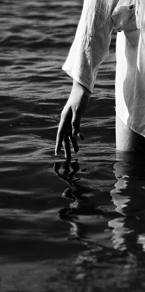 young woman, water, summer, human