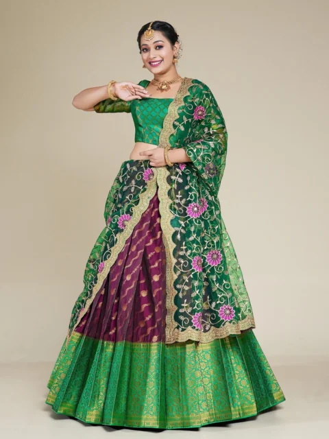 half saree, indian woman, indian wedding, indian bride