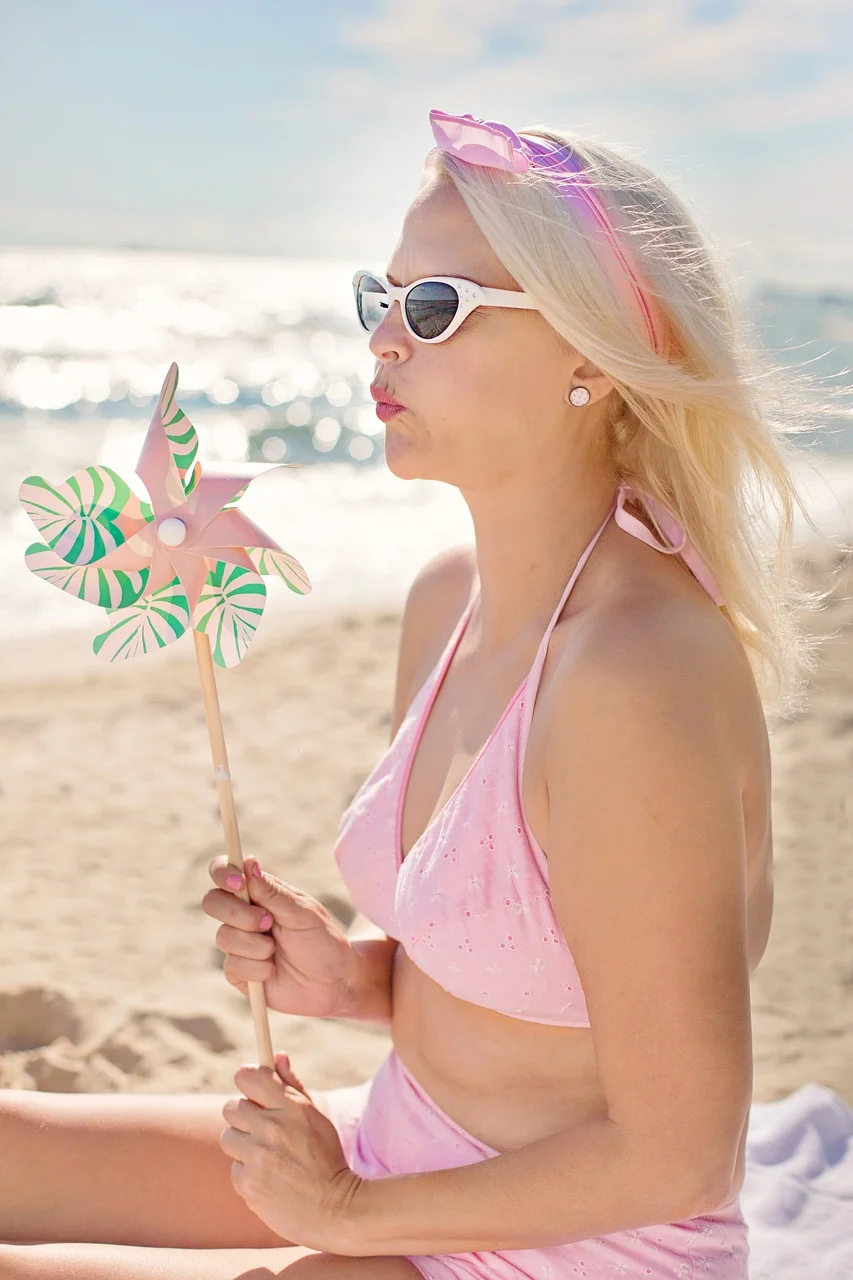 woman, beach, ocean, water