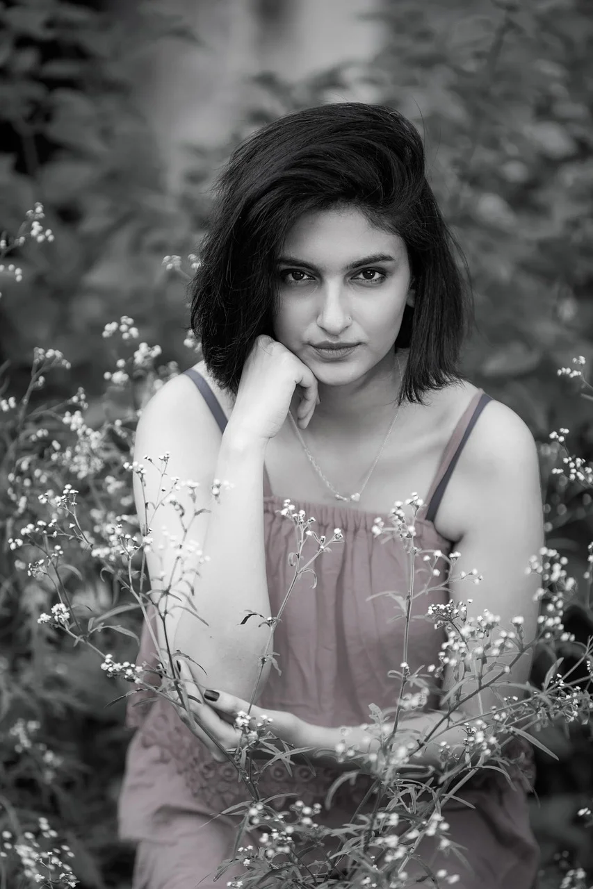woman, garden, flower, nature