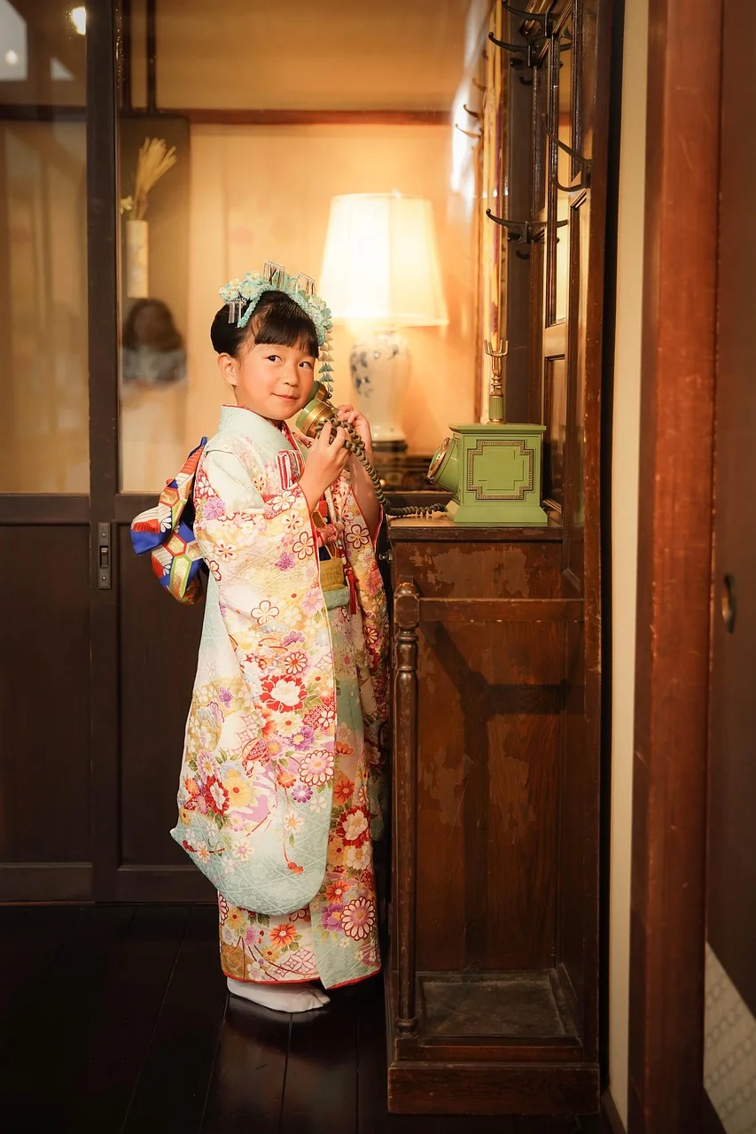 girl, model, portrait, kimono