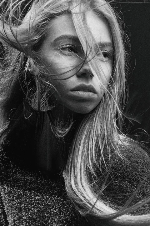 portrait, woman, beautiful, hair