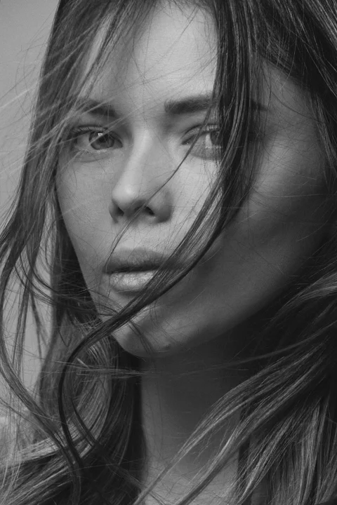 woman, face, monochrome, beauty