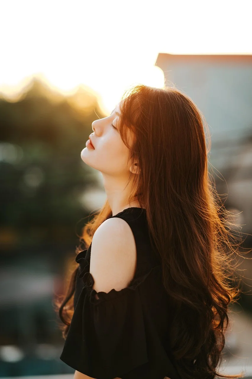 소녀, 뷰티, 인물 사진, 옆모습
