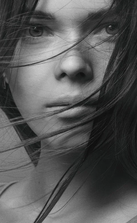 woman, face, monochrome, beauty