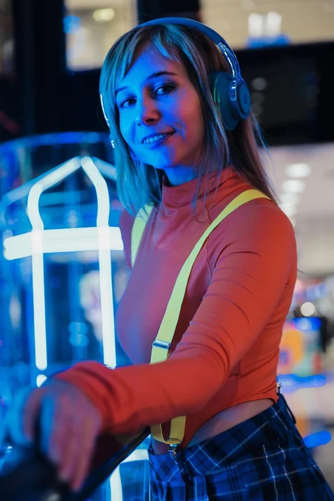headphones, music, listen to music, young woman