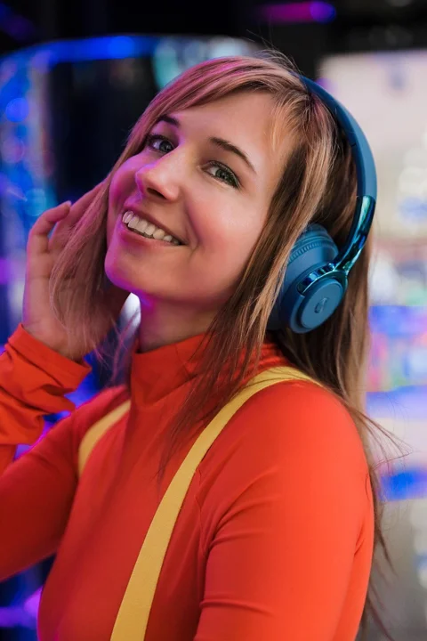 headphones, music, listen to music, young woman
