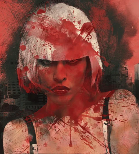 woman, painting, grunge, modern