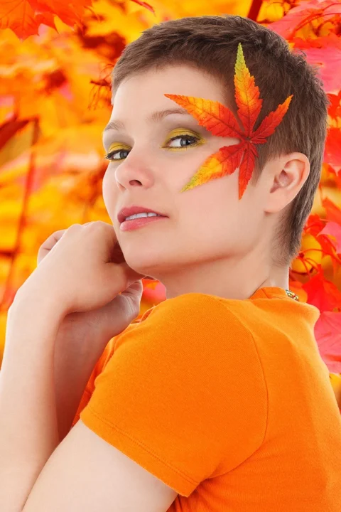 autumn, eyes, face, fall