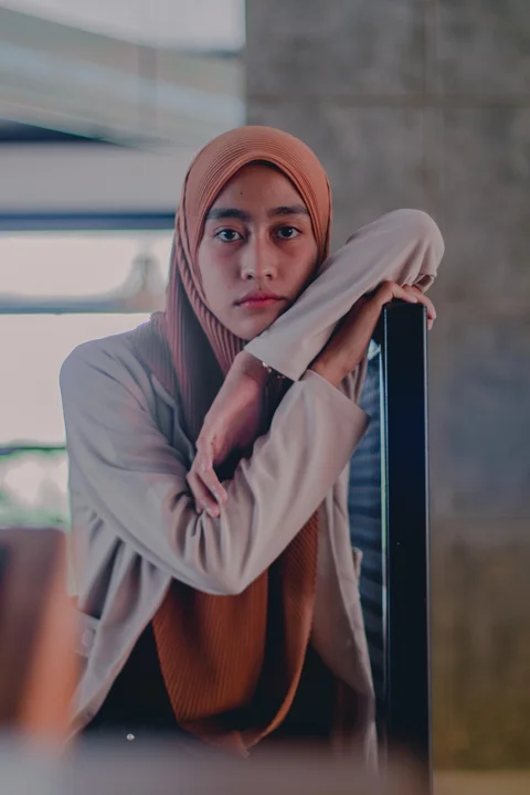 woman, model, portrait, hijab