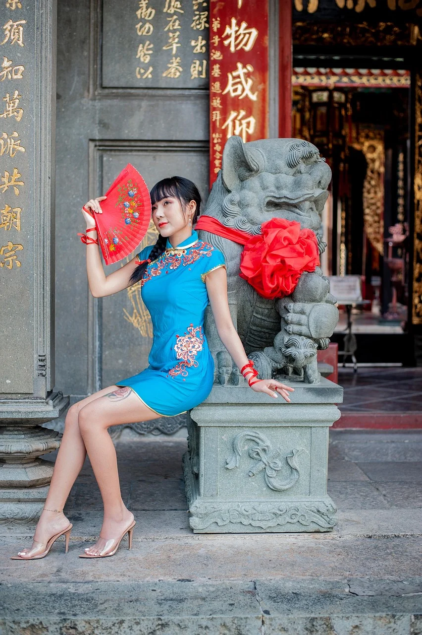asian woman, temple, umbrella, young woman