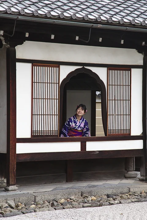 temple, window, japan, kyoto