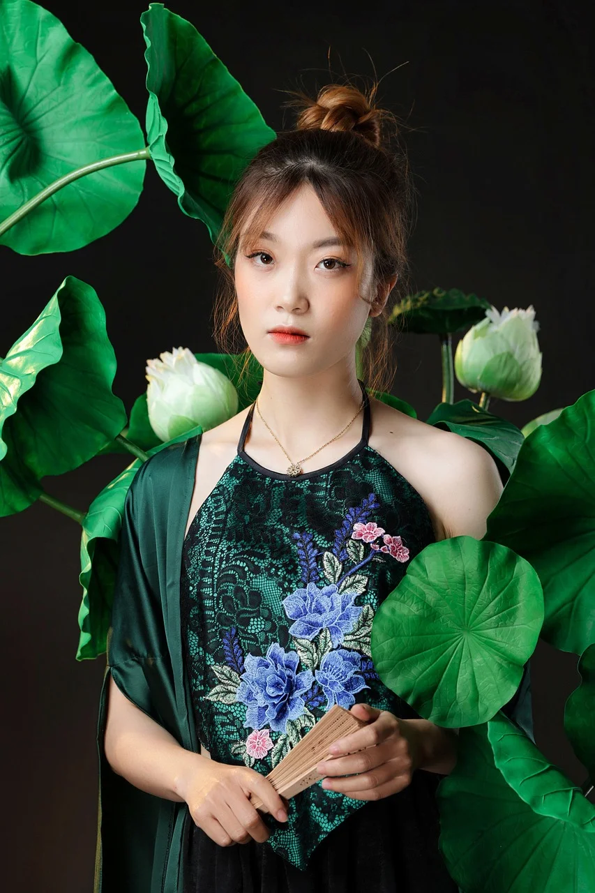asian woman, vietnam, lotus flowers, hanoi