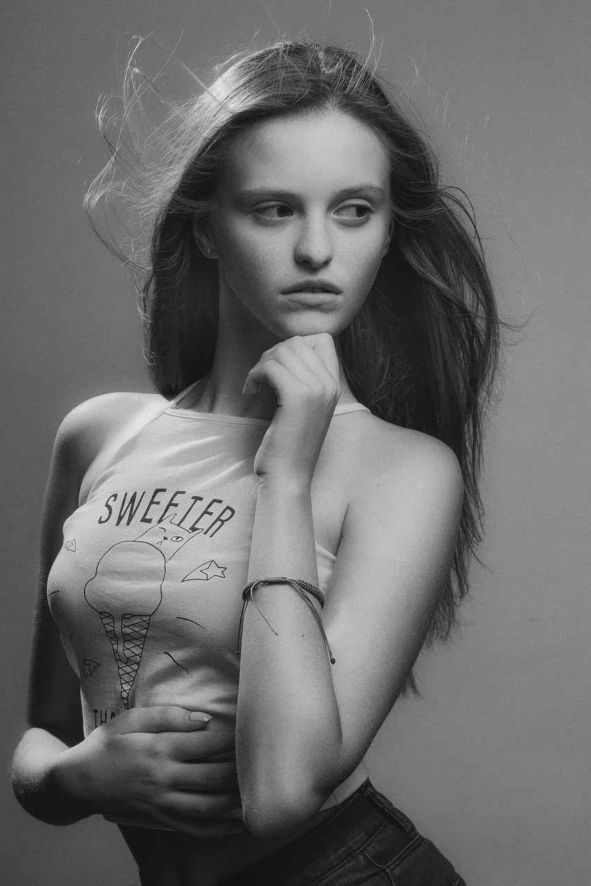 beauty, woman, monochrome, girl