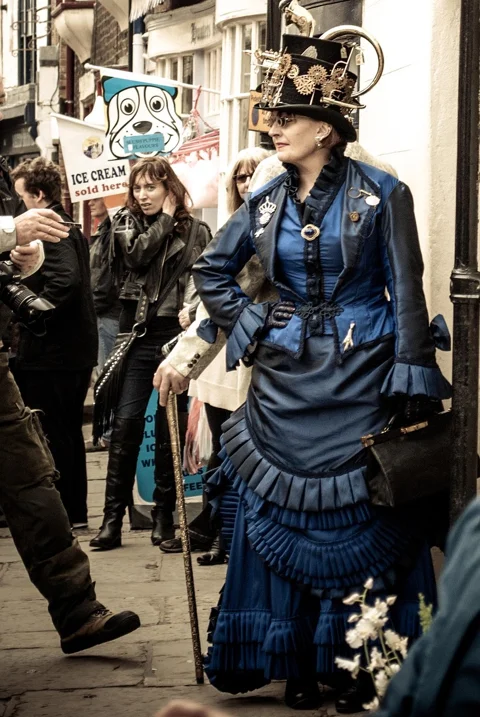 whitby goth weekend, 축제, 고딕, 여성