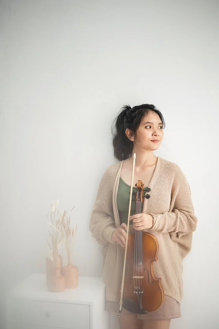 woman, violin, model, young