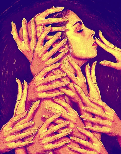 그림, 여성, 초상, 여자